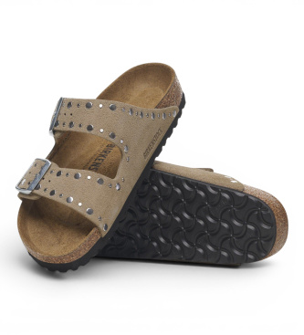 Birkenstock Arizona Rivets Leather Sandals (Regular Fit) ? taupe