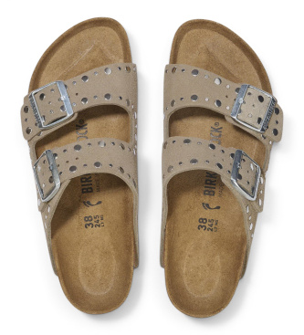Birkenstock Arizona Rivets Leather Sandals (Regular Fit) ? taupe