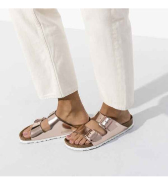 Birkenstock Arizona Sandales en cuir souple bronze