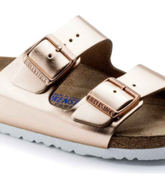 Birkenstock Sandali Arizona in morbida pelle color bronzo