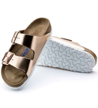 Birkenstock Sandali Arizona in morbida pelle color bronzo