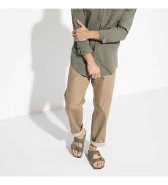 Birkenstock Sandali in pelle Arizona Soft Footbed Oiled (Vestibilità Regolare) marrone verdastro