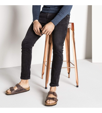 Birkenstock Sandálias de couro Arizona Soft Footbed Oiled castanho