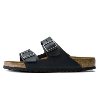 Birkenstock Miękkie skórzane sandały Arizona czarne