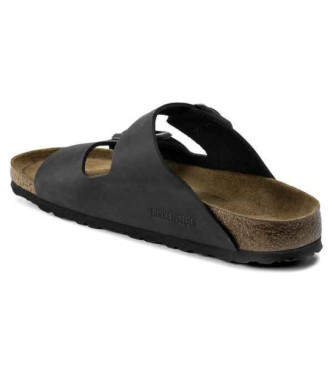 Birkenstock Miękkie skórzane sandały Arizona czarne