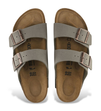 Birkenstock Sandali in pelle Arizona Stone (Vestibilità Stretta) grigio