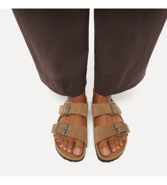 Birkenstock Sandálias de Couro Arizona (Ajuste Estreito) castanho