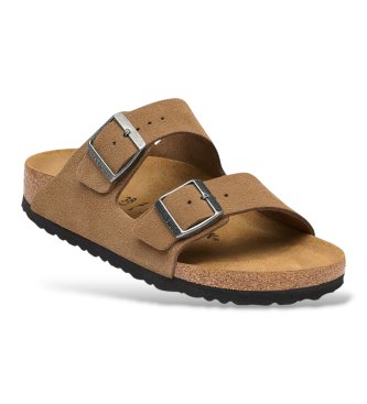 Birkenstock Sandálias de Couro Arizona (Ajuste Estreito) castanho