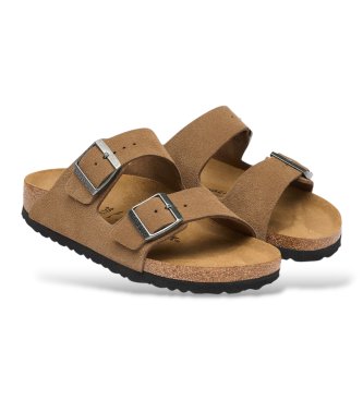 Birkenstock Sandálias de Couro Arizona (Ajuste Estreito) castanho
