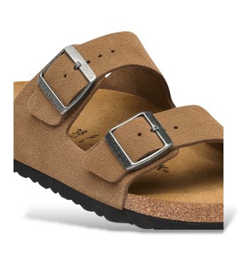 Birkenstock Sandálias de Couro Arizona (Ajuste Estreito) castanho