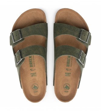 Birkenstock Sandales en cuir vert Arizona SYN
