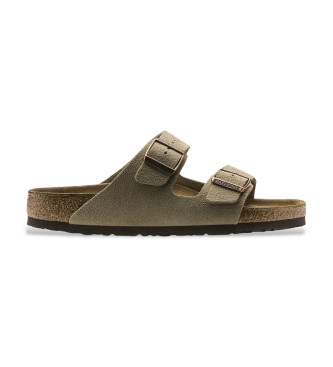 Birkenstock Usnjeni sandali Arizona v sivem odtenku
