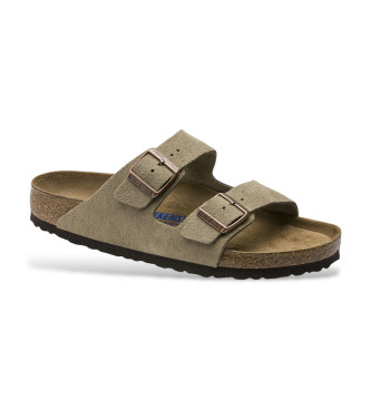 Birkenstock Usnjeni sandali Arizona v sivem odtenku