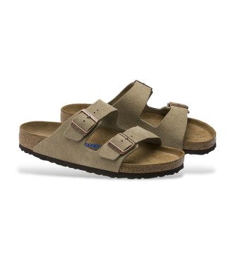 Birkenstock Usnjeni sandali Arizona v sivem odtenku