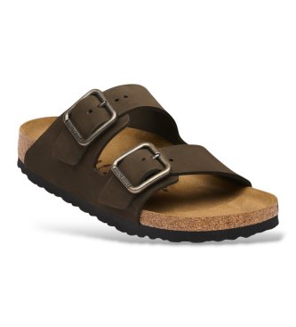 Birkenstock Sandálias de Couro Arizona Wire Buckle (Ajuste Regular) castanho