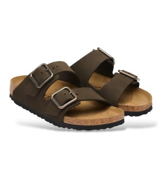 Birkenstock Sandálias de Couro Arizona Wire Buckle (Ajuste Regular) castanho