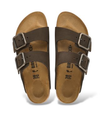 Birkenstock Sandálias de Couro Arizona Wire Buckle (Ajuste Regular) castanho
