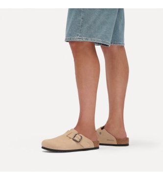 Birkenstock Sandales en cuir Boston Wire Buckle (Ajustement Étroit) sable