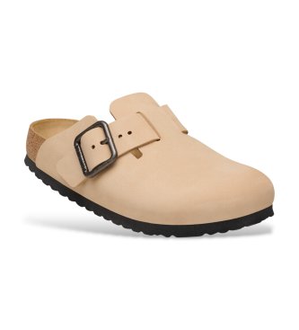 Birkenstock Sandales en cuir Boston Wire Buckle (Ajustement Étroit) sable