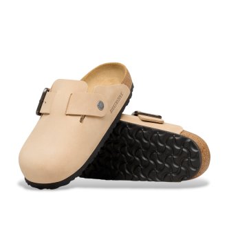 Birkenstock Sandales en cuir Boston Wire Buckle (Ajustement Étroit) sable