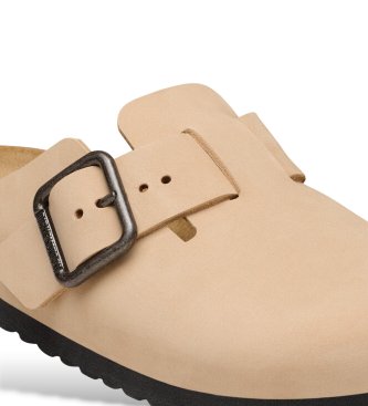 Birkenstock Sandales en cuir Boston Wire Buckle (Ajustement Étroit) sable