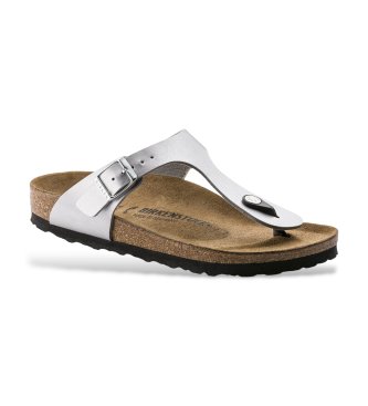 Birkenstock Gizeh læder sandaler (Regular pasform) sølv