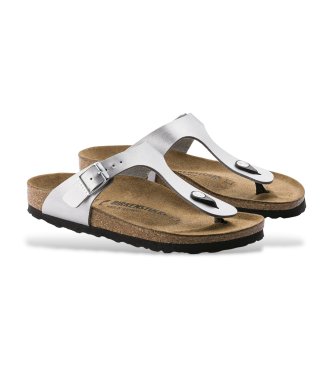 Birkenstock Gizeh læder sandaler (Regular pasform) sølv