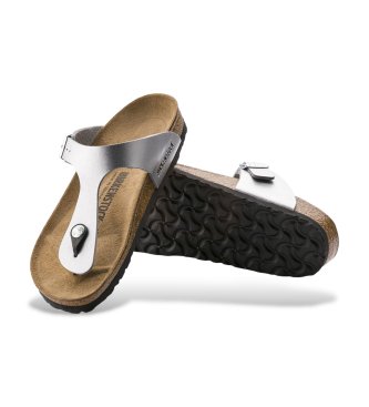 Birkenstock Gizeh læder sandaler (Regular pasform) sølv