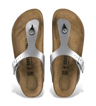 Birkenstock Gizeh læder sandaler (Regular pasform) sølv