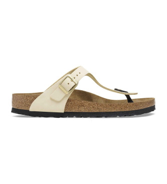 Birkenstock Beige Gizeh sandaler i lder