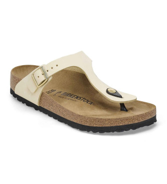 Birkenstock Sandlias de couro Gizeh bege