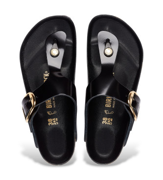 Birkenstock Sandales en Cuir Gizeh Big Buckle (Coupe Régulière) noir