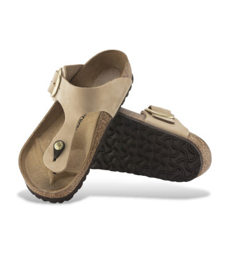 Birkenstock Sandales en cuir  grande boucle Gizeh marron