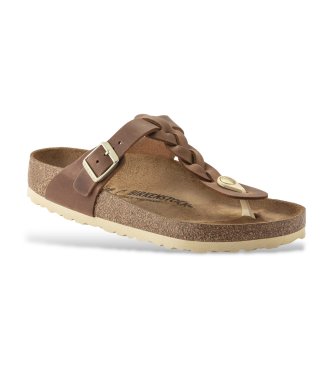 Birkenstock Sandalias de piel Gizeh Braided Oiled (Ajuste Regular) marrón
