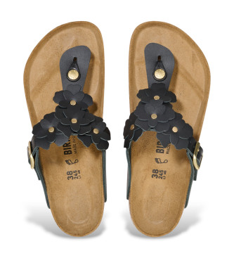 Birkenstock Sandálias de Couro Gizeh Flower (Ajuste Regular) preto
