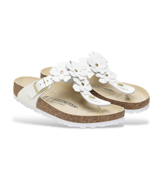 Birkenstock Gizeh Flower leather sandals white