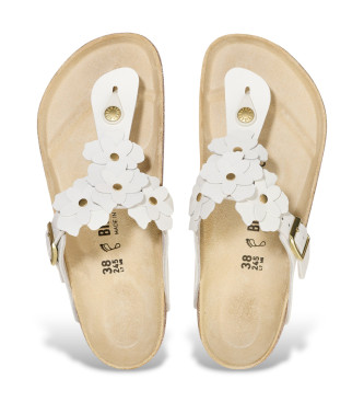 Birkenstock Gizeh Flower leather sandals white