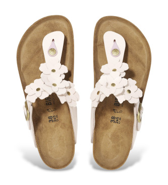 Birkenstock Sandali in Pelle Gizeh Flower Embellishment (Calzata Stretta) rosa chiaro