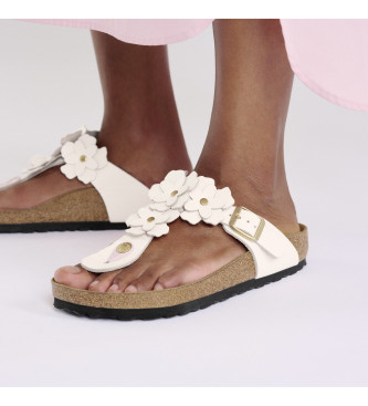Birkenstock Gizeh Flower Embellishment Light Pink Leather Sandals