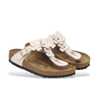 Birkenstock Gizeh Flower Embellishment Light Pink Leather Sandals
