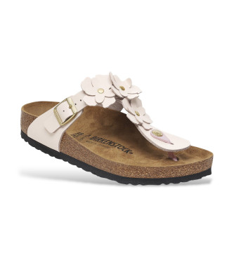 Birkenstock Gizeh Flower Embellishment Light Pink Leather Sandals