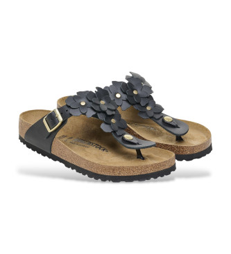Birkenstock L�dersandaler Gizeh Flower svart