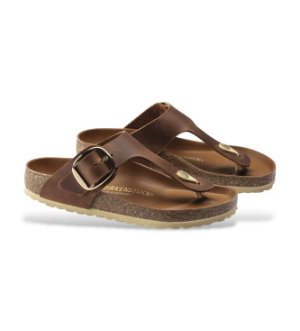 Birkenstock Sandlias em pele Gizeh castanhas
