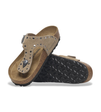 Birkenstock Sandalias de Piel Gizeh Rivet taupe