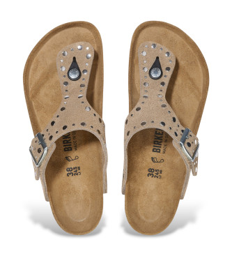 Birkenstock Sandalias de Piel Gizeh Rivet taupe
