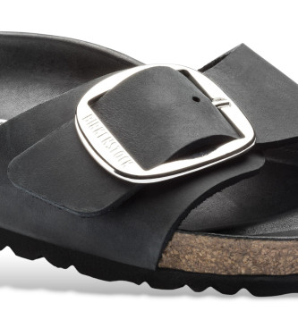 Birkenstock Sandali in Pelle Madrid Big Buckle Cuoio ingrassato (Calzata Stretta) nero