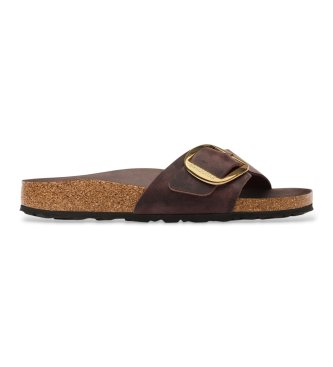 Birkenstock Sandálias de Couro Madrid Big Buckle (Ajuste Estreito) castanho