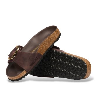 Birkenstock Sandálias de Couro Madrid Big Buckle (Ajuste Estreito) castanho