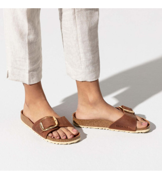 Birkenstock Sandali in pelle Madrid Big Buckle (Vestibilità Stretta) marrone