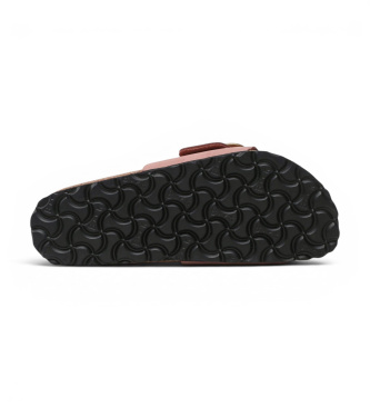 Birkenstock Sandálias de Couro Madrid Big Buckle (Ajuste Estreito) rosa